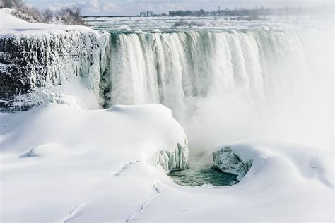 Hd Wallpaper Niagara Falls Frozen In Winter Aerial Photo Of Niagara