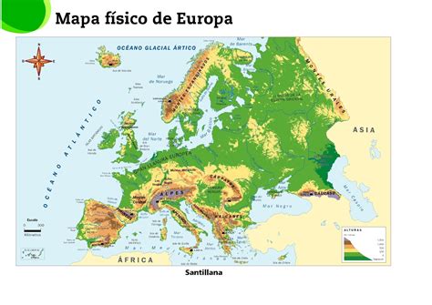 Fuente Palomar 3º Mapa FÍsico De Europa
