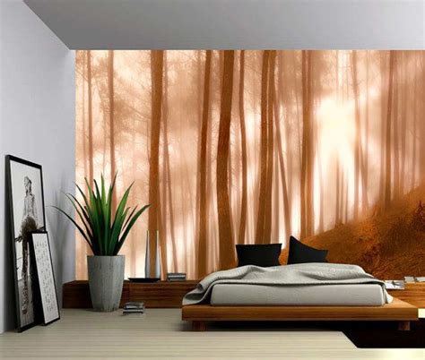 Forest Light Tree Sun Rays Large Wall Mural Self