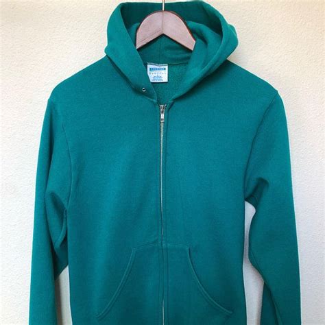 Raise your hand if you have body temperature regulation problems. Vintage turquoise hooded sweatshirt zip up, teal hoodie ...