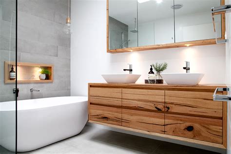 Solid Timber And Wooden Bathroom Vanities Modern Timber Bathroom Vanity