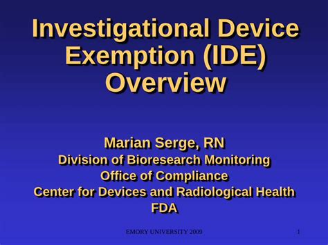 Pdf Investigational Device Exemption Ide Overview Dokumentips