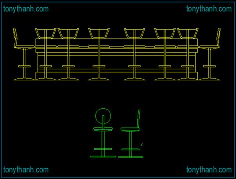 Bar Stool Cad Block Bars Tables Furniture Autocad Drawing A Photo On