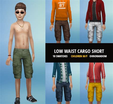 Cc Low Waist Cargo Short For Children The Sims 4 Catalog