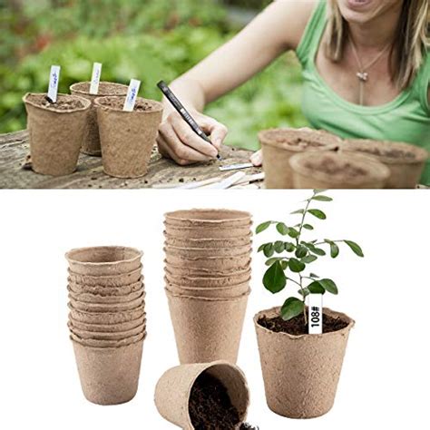 Cosweet 50 Pcs Peat Pots Plant Seedling Saplings And Herb Seed 50pcs