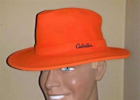 Cabelas Crushable Felt Wool Blaze Orange Hunting Outback Cowboy Hat