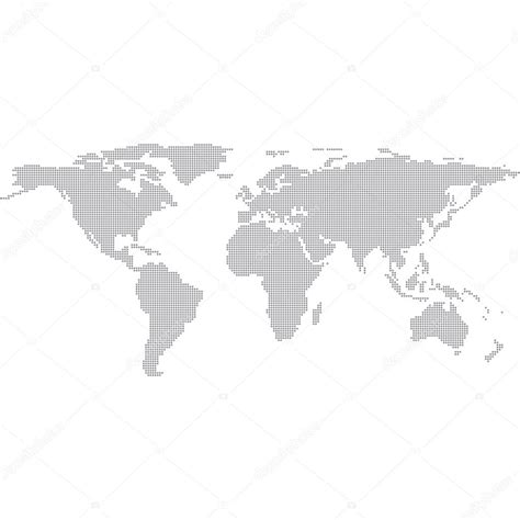 Dots Grey World Map Vector Illustration ⬇ Vector Image By © Berya113