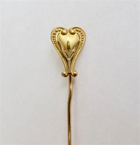 Victorian Heart Stickpin 10k Gold Stick Pin Antique In 2020 Victorian Jewelry Real Gold