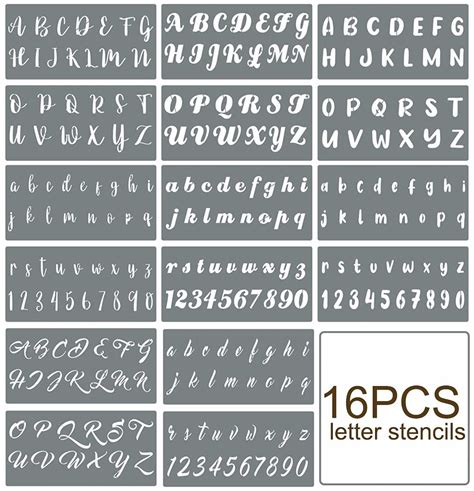 Letter Stencils For Painting 16pcs Alphabet Stencil Letter Number