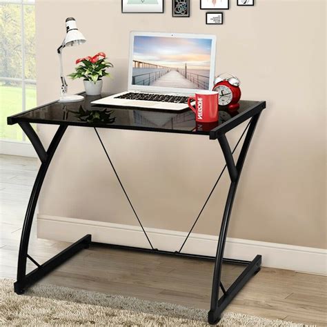Glass top writing desk,computer gaming desk for small spaces, student study desk, premium tempered glass home office desk. Glass Top Computer Desk Writing Study Workstation | Desk ...