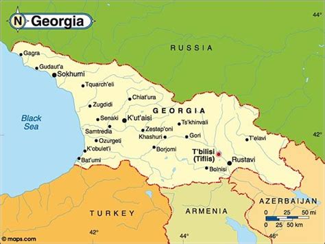 Map Of Georgia Situated At The Dividing Line Of Asia And Europe Viajes Asia Paises
