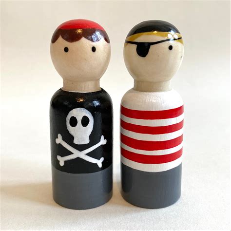 Pirate Peg Doll Set Of 2 Etsy