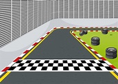 Race track with start or finish line 6236082 Vector Art at Vecteezy