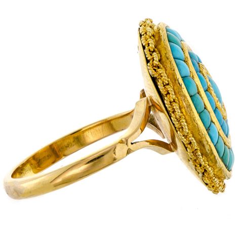Vintage Kt Yellow Gold Turquoise Ring