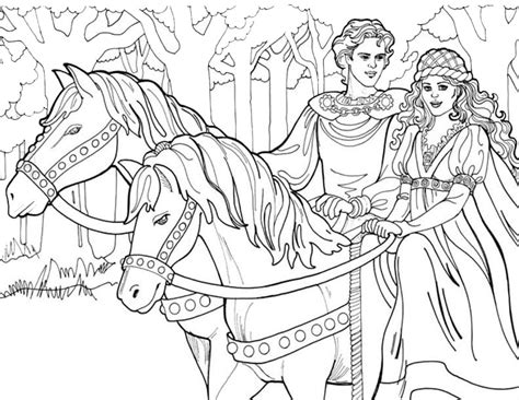 Princess Riding A Horse Coloring Pages And Book For Kids