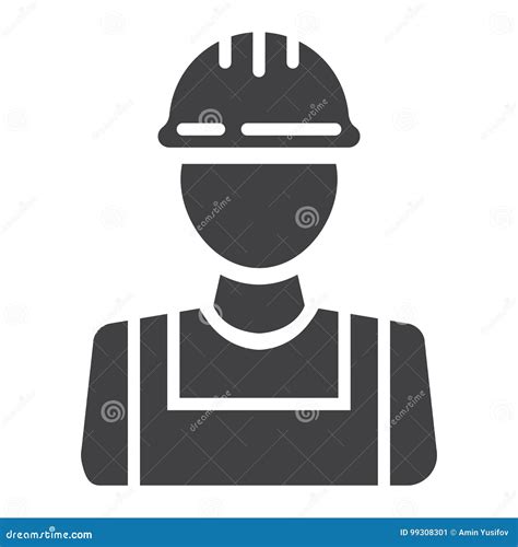 Builder Glyph Icon Build And Repair Construction Stock Vector