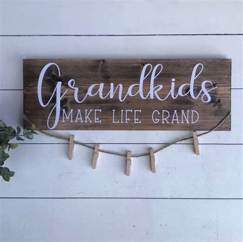 Grandkids Make Life Grand Sign T For Her Wood Signs Etsy