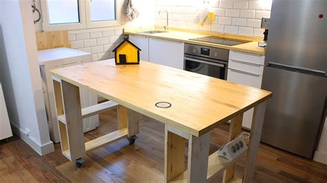 Mesa cocina pequeña maxima estilo nordico. Cómo hacer isla de cocina paso a paso - YouTube