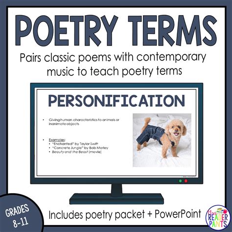 Poetry Terms Powerpoint With Printable Packet Mrs Readerpants