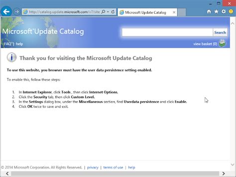 How To Access Microsoft Update Catalog With Internet Explorerie 11 In