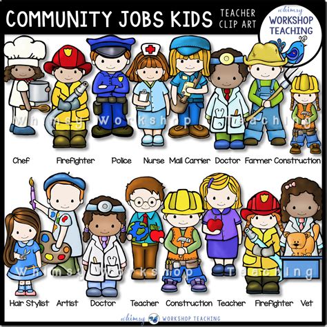 Community Jobs Kids Clip Art Wwt Whimsy Workshop Teaching