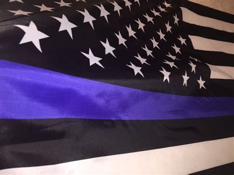 3 By 5 Foot Thin Blue Line Flag Honoring Our Men And Women Of Law