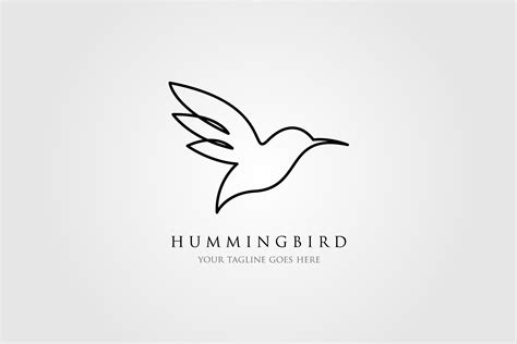 Hummingbird Line Logo Icon Designs Line Art Style 1841832 Logos