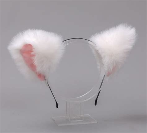 Cosplay Cat Ear White And Pink Kitten Ear Ear Headband Etsy