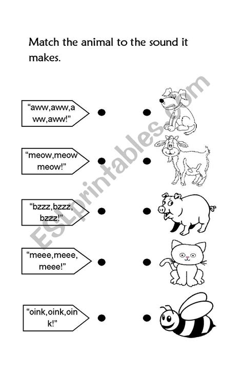 Animal Sounds Esl Worksheet By Teachermaine