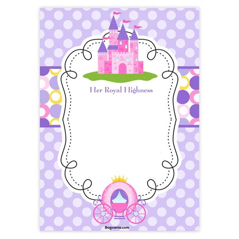 Paper Paper And Party Supplies Princess Birthday Invitation Printable