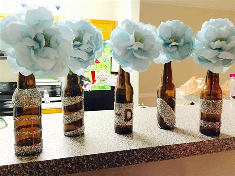 Diy Beer Bottle Centerpieces For My Babyisbrewing Shower Theme Beer