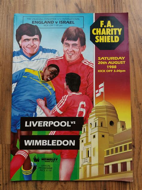 1988 Charity Shield Programme Liverpool Vs Wimbledon Cup Final