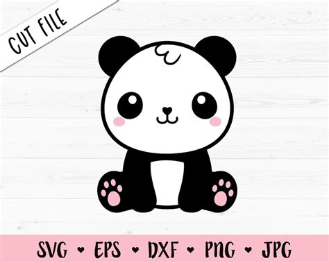 Cute Baby Panda Layered Svg Kawaii Panda Cut File Cartoon Etsy