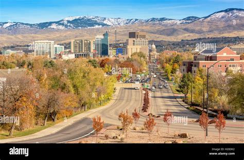 Autumn Trees In The City Of Boise Idaho Stock Photo Alamy