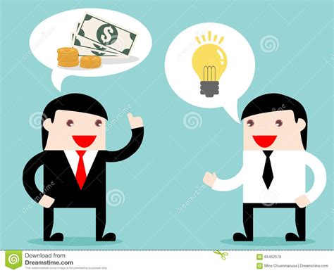 Executive And Businessman Exchange Idea To Make Money Stock Illustration - Illustration of ...