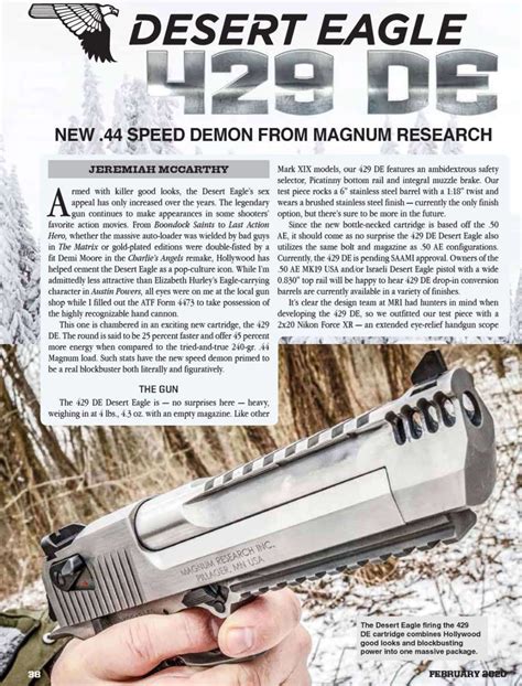 Guns Magazine Desert Eagle 429 De Magnum Research Inc Desert