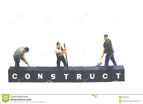 Workers Behind Word Construct Stock Photo - Image of construction, construct: 8428504