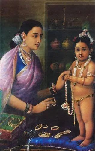 Yasoda Adorning Krishna Raja Ravi Varma Art Print At Rs 900
