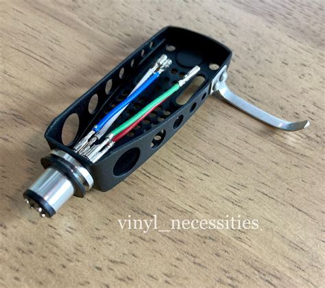 Universal Turntable Cartridge Headshell Black W Ofc Silver Plated Lead