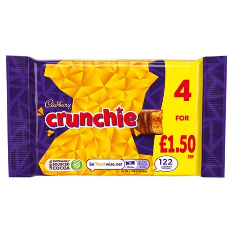 cadbury crunchie chocolate bar 4 pack multipack £1 50 pmp 104 4g bestway wholesale