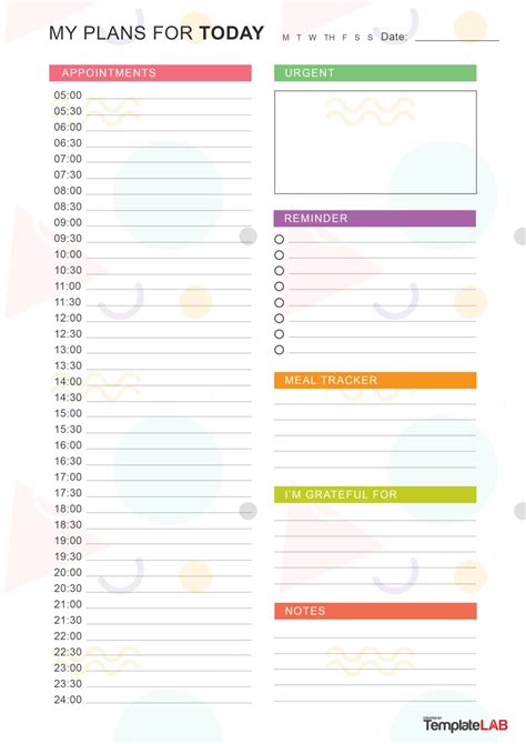 Daily Planner Template Printable Free Printable Templates