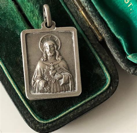 Vintage Jesus Medal Silver Jesus Charm Jesus Pendant Jesus Christ