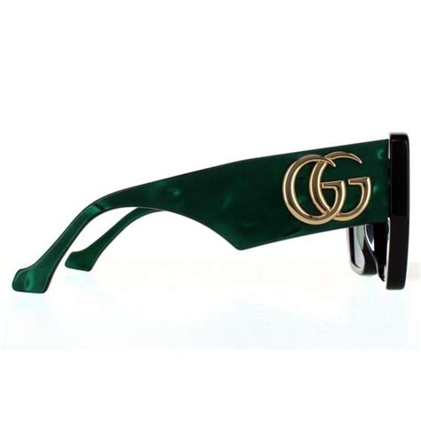 Gucci Gg0956s 0956s 54 001 Black Green Sunglasses Green Lenses Sole