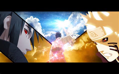 Download Naruto And Sasuke With Clouds Wallpaper