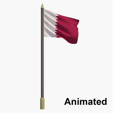 Flag Qatar Animation 3d Model Turbosquid 1189966
