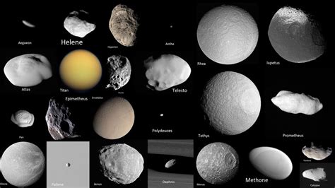 Saturns Moons As Seen By Cassini Youtube