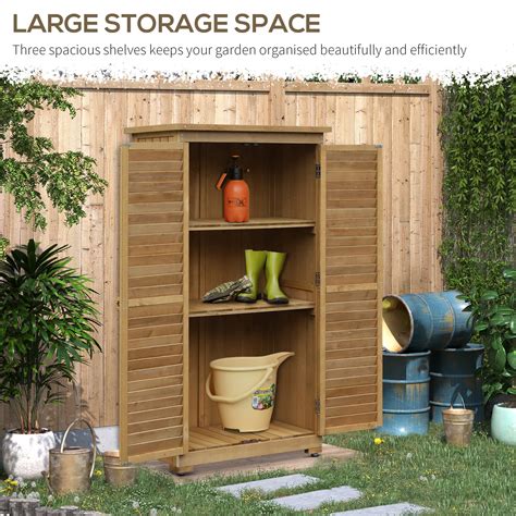 Outsunny Wooden Garden Storage Shed Compact Utility Sentry Unit 3