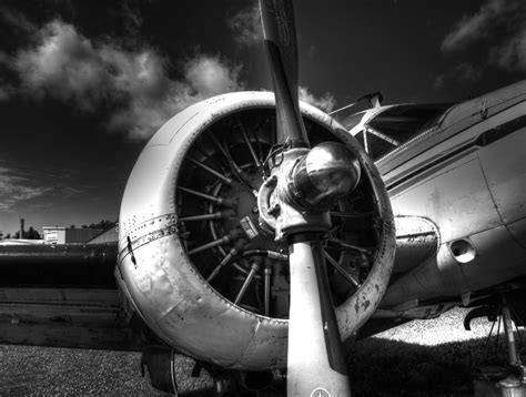 Black And White Plane Engine Photograph By Thomas Young