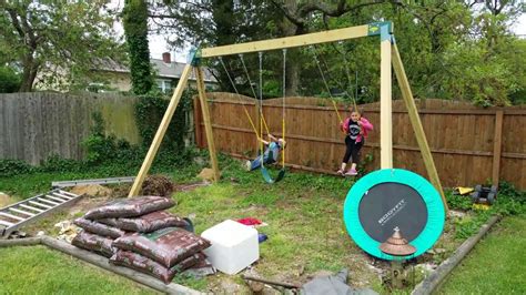 Backyard Diy Swing Set Upgrade How To Build Your Own Youtube