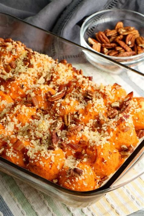 Twice Baked Sweet Potato Casserole With Bacon And Pecans Recipe